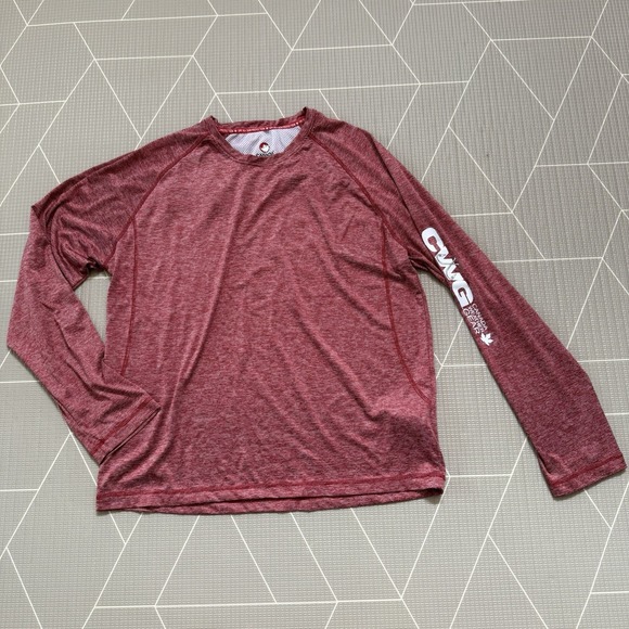 Canada Weather Gear Athletic Long Sleeve Top Size L Sun‎ Protection Burgundy - Picture 1 of 8